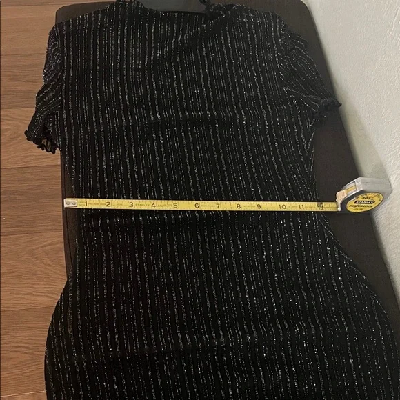 #*096**Sexy Black Glitter See Through Mini Dress - Picture 4 of 7